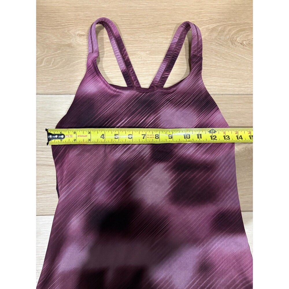 Athleta Purple Mesh Print Ombre Activewear Tank Built-in Bra Workout Top Small - Picture 3 of 8